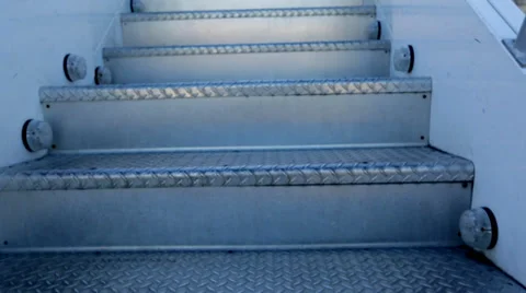 Tilt up of staircase of an airplane Stock Footage 37177811