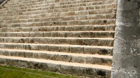 Tilt up the stairs of Chichen Itza 1238 Stock Footage 42870184