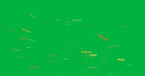 Tilt starting camera rotating, shifting map view, showing target rings and money Video stock 329532209