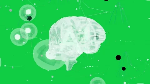 Tilt starting teal brain rotating nodes orbiting aperture sweeping showing data Stock Footage 337173073