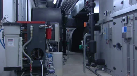 Tilt up / tilt down wall with units for industrial climate control Stock Footage 23417231
