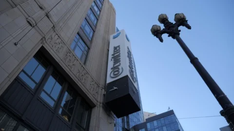 Tilt Up Twitter Offices Vídeo Stock 121163230