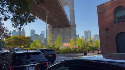 Tilt Up Under Brooklyn Bridge Stock Footage 220532634