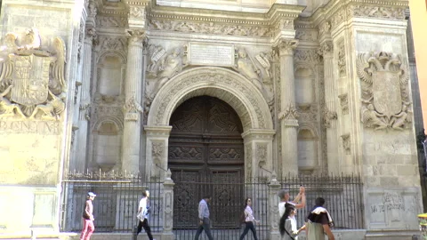 Tilt Up view of Granada Cathedral in Spain Stock Footage 237809290