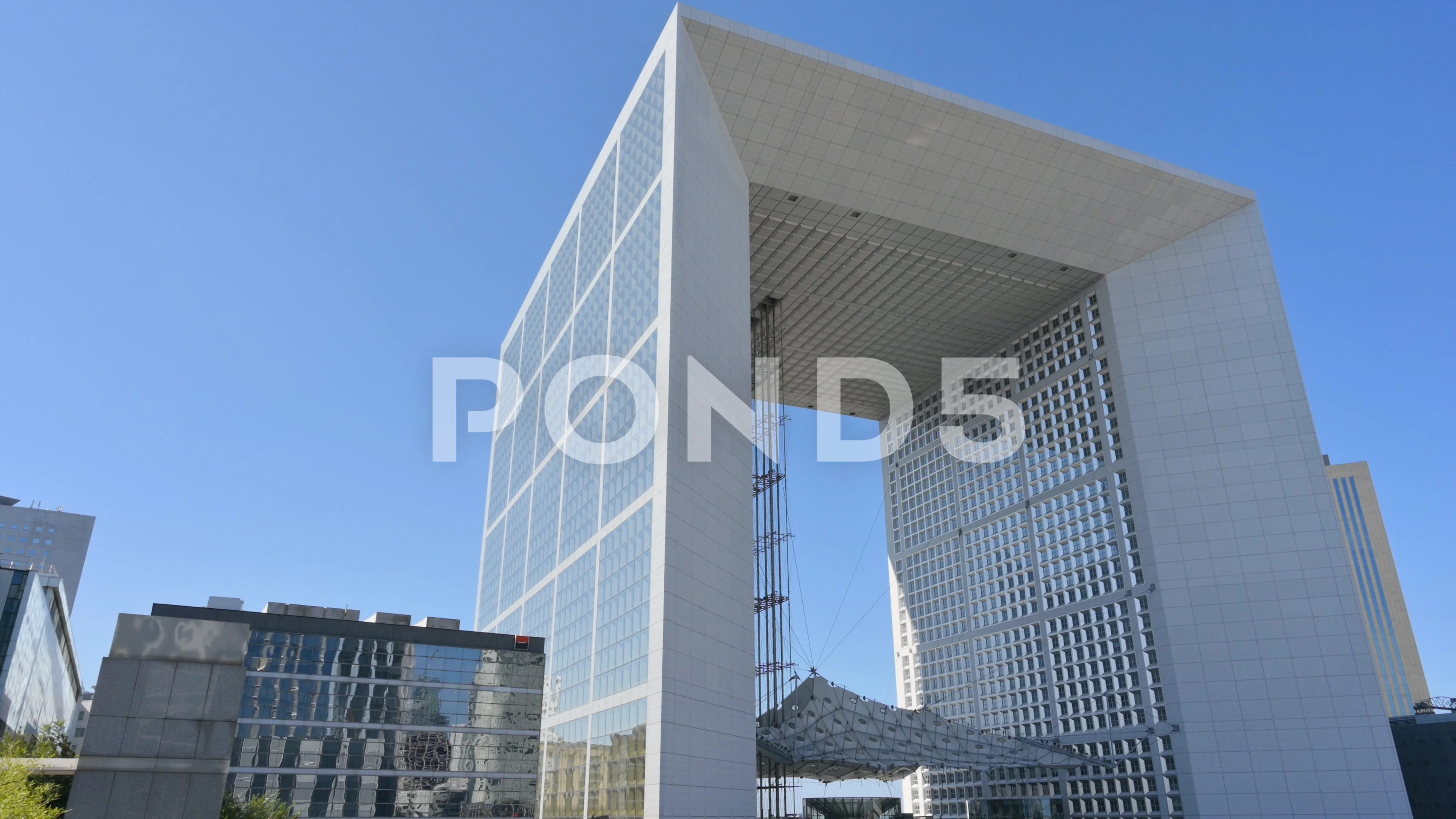 Tilt view of La Grande Arche de la Defense in Paris France