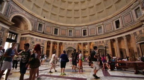  Tilt up view over the interior of the Pantheon Stock Footage 40018908
