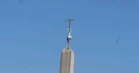 Tilt view of the tower, in Piazza San Pietro area, in Vatican City, inside Ro Stock Footage 93337013