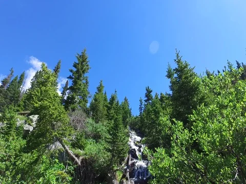 Tilt of Waterfall in Colorado Stock Footage 77013882