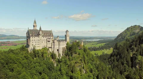 Tiltdown to Schloss Neuschwanstein Stock Footage 27843580