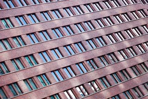 Tilted building windows pattern Stock Photos