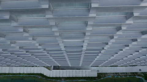 Tilted Down Drone Shot of One Side of Amager Bakke Power Plant, Denmark Stock Footage 133030368