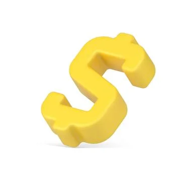Tilted gold 3d dollar symbol. American volumetric sign financial currency Stock Illustration