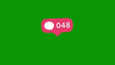 Tilted pink speech bubble icon featuring comment symbol and number counter Vídeo Stock 346824550