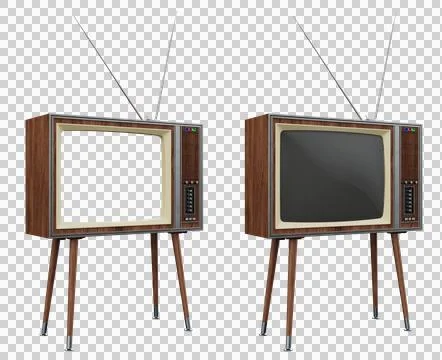 Tilted Retro TV Stock Illustration