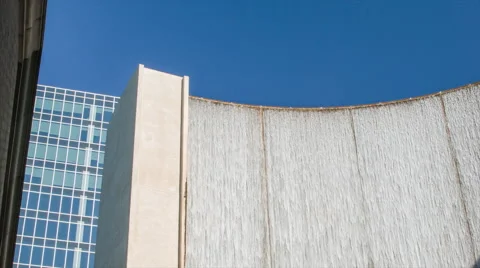 Tilting Down Inside the Arch of the Waterwall in Houston TX Stock Footage 55177823