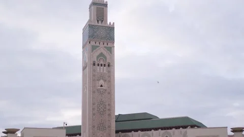 Tilting down view of Hassan II Mosque in Casablanca Morocco.MOV Stock Footage 289511464