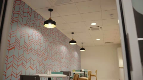 Tilting shot of kitchen including table and chairs Stock Footage 202104565