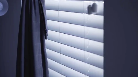 Tilting view of Window and Curtain with Sunlight Video stock 83958069