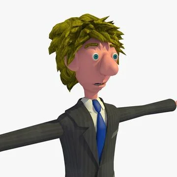 Tim The Business Man Cartoon ~ 3D Model #91499304 | Pond5