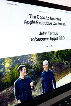 Tim cook and john ternus leadership transi.. Stock Photos