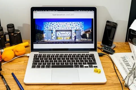 Tim Cook Apple CEO on State at WWDC 2017 conference developers Foto stock