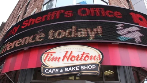 Tim Horton Coffee Shop Stock Footage 115710733