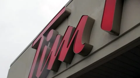 Tim Hortons Sign Stock Footage 42684315