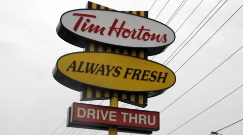 Tim Hortons Sign Stock Footage 42684735