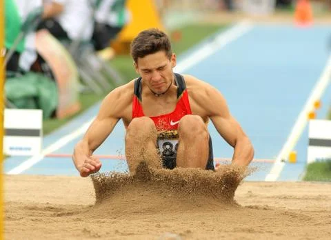 Tim Nowak of Germany during Long Jump Decathlon Stock Photos