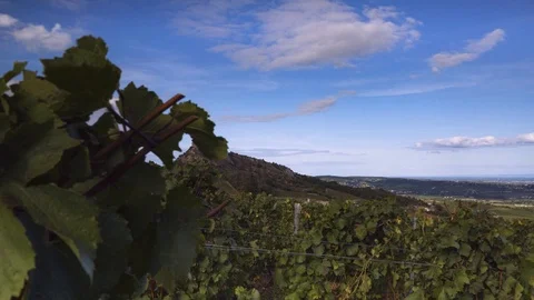 Timalapse of a beautiful landscape at "solutré" with clouds in burgundy Stock Footage 123536949