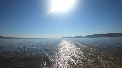 Timalapse view of trace behind boat Stock Footage 300044870