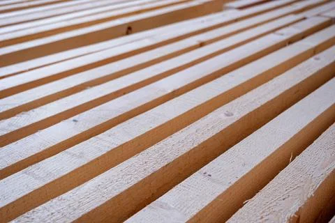 Timber battens for wall and ceiling installation, subframe support, wooden .. Stock Photos