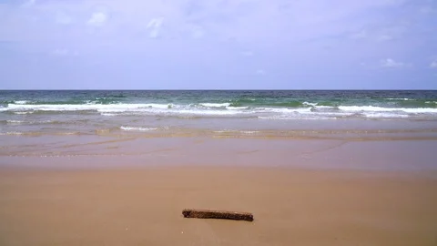 Timber on the beach beach waves sand beach Stock Footage 108418891
