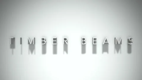 Timber beams  3D title animation white text on a white background Stock Footage 299636877