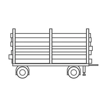 Timber Carrier. Hand-drawn vector illustration on white background. EPS10 Stock Illustration