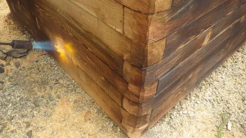 Timber construction in construction industry Stock Photos