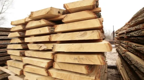 Timber construction timber board wooden Stock Footage 61034555