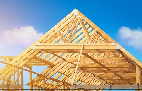 Timber frame attic4 스톡 사진