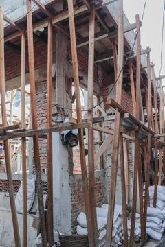 Timber frame for building construction Stock Photos