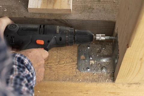 Timber frame fastening Stock Photos