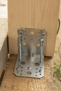 Timber frame fastening Stock Photos