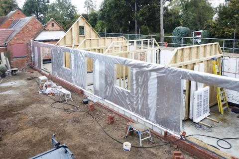 Timber frame house Stock Photos