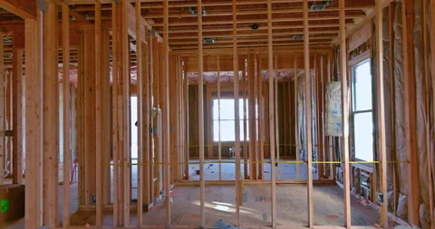 Timber frame house, stick built home und... | Stock Video | Pond5