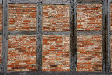 Timber frame wall background Stock Photos