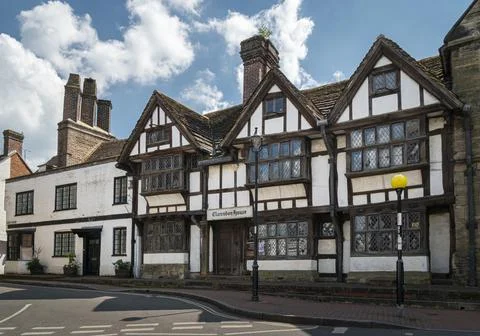 Timber Framed Building Facade Stock Photos