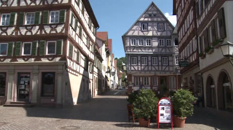 Timber framed house - zoom - HD Stock Footage 24621491