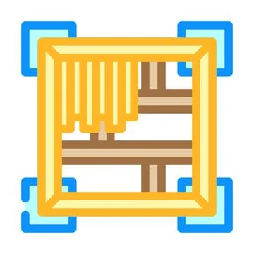 Timber framing workshop wood frame color icon vector illustration Stock Illustration