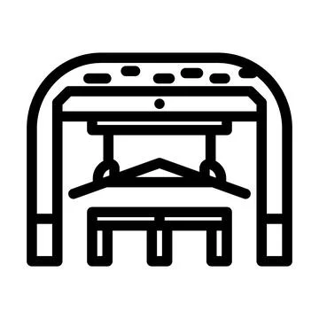 Timber framing workshop wood frame line icon vector illustration Stock Illustration