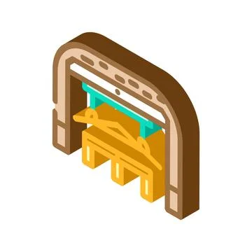 Timber framing workshop wood frame isometric icon vector illustration Stock Illustration