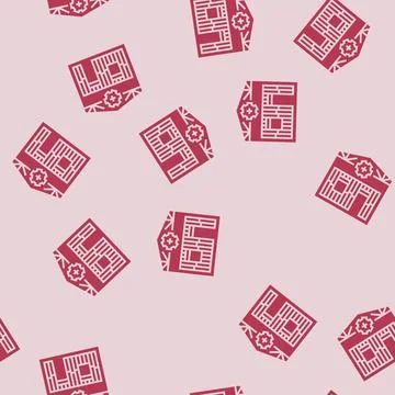 Timber framing workshop wood frame glyph seamless pattern Stock Illustration